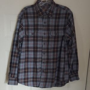 Outdoor Life Blue and Brown Plaid Casual Shirt